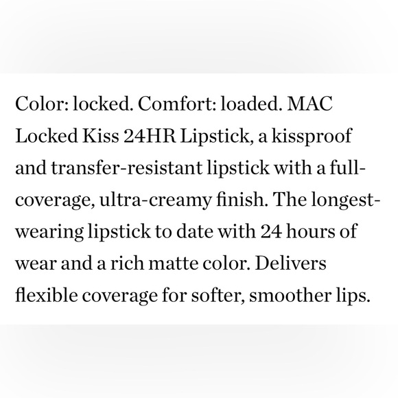 ONLY 1! MAC Cosmetics Locked Kiss 24HR Lipstick PONCY 🫦 NEW - Picture 6 of 8